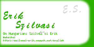 erik szilvasi business card